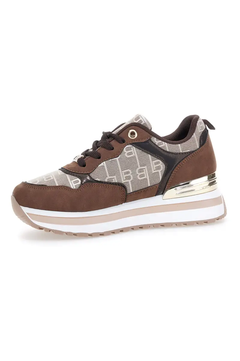 Sneakers marroni con logo monogram Laura Biagiotti 9241 [MARRONE] miniatura 5