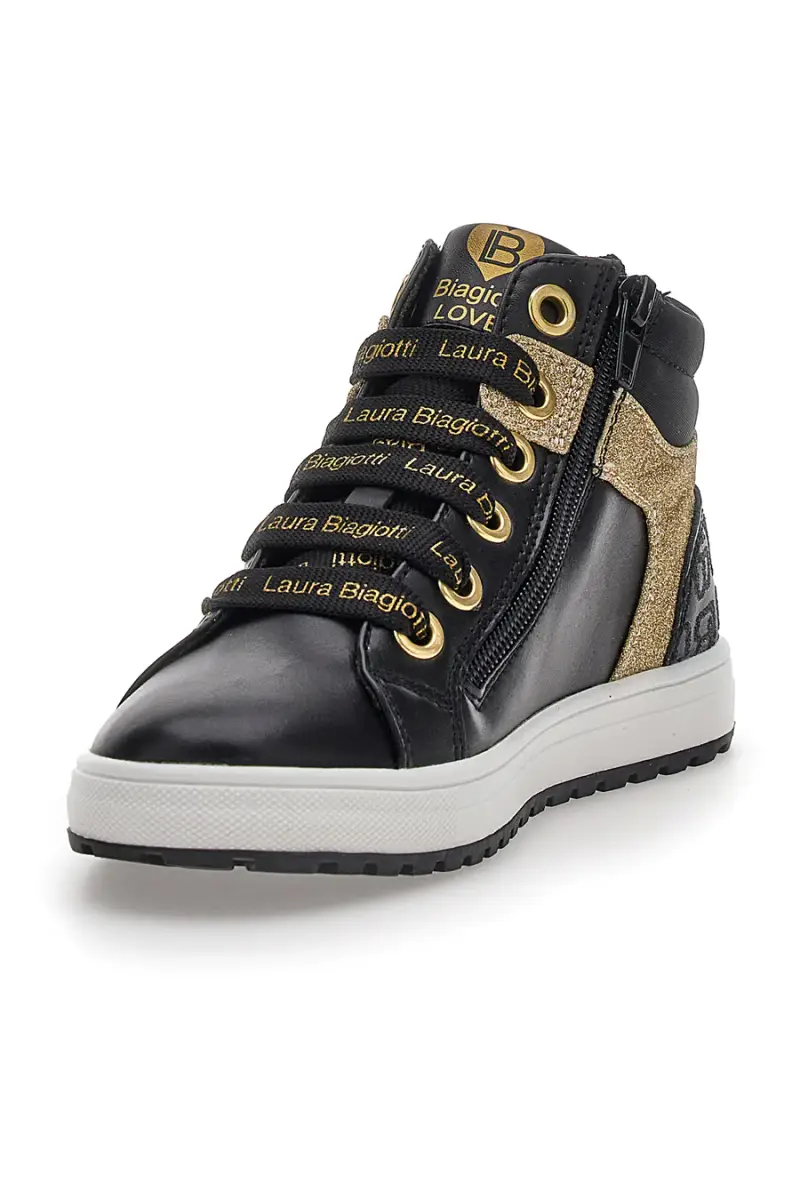 Sneakers Mid-Cut Nere e Oro Laura Biagiotti 87069387 [NERO miniatura 3