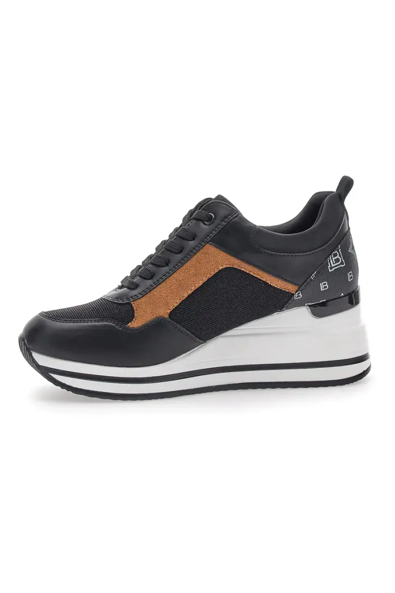Sneakers Nere con Lacci e Cerniera Laura Biagiotti 8725m da Donna [NERO] miniatura 4