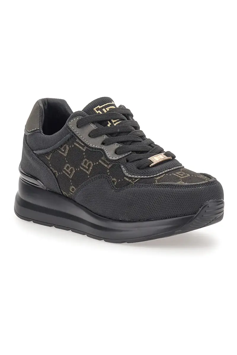 Sneakers nere con logo a contrasto Laura Biagiotti 8706 [NERO] miniatura 2