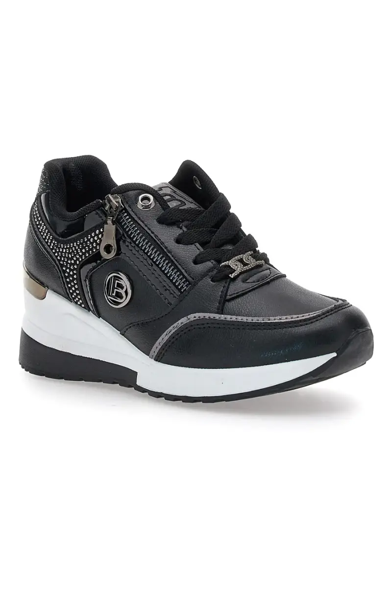Sneakers nere con zeppa e dettagli oro Laura biagiotti 9250 [NERO] miniatura 2