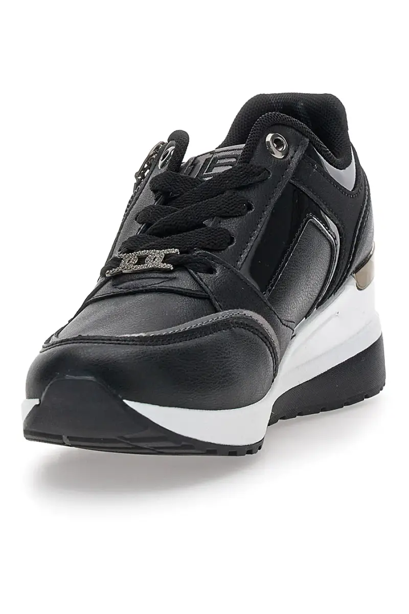 Sneakers nere con zeppa e dettagli oro Laura biagiotti 9250 [NERO] miniatura 4