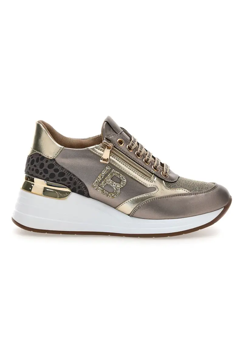 Sneakers oro e bronzo con logo glitter Laura Biagiotti L97609515 [TORTORA]