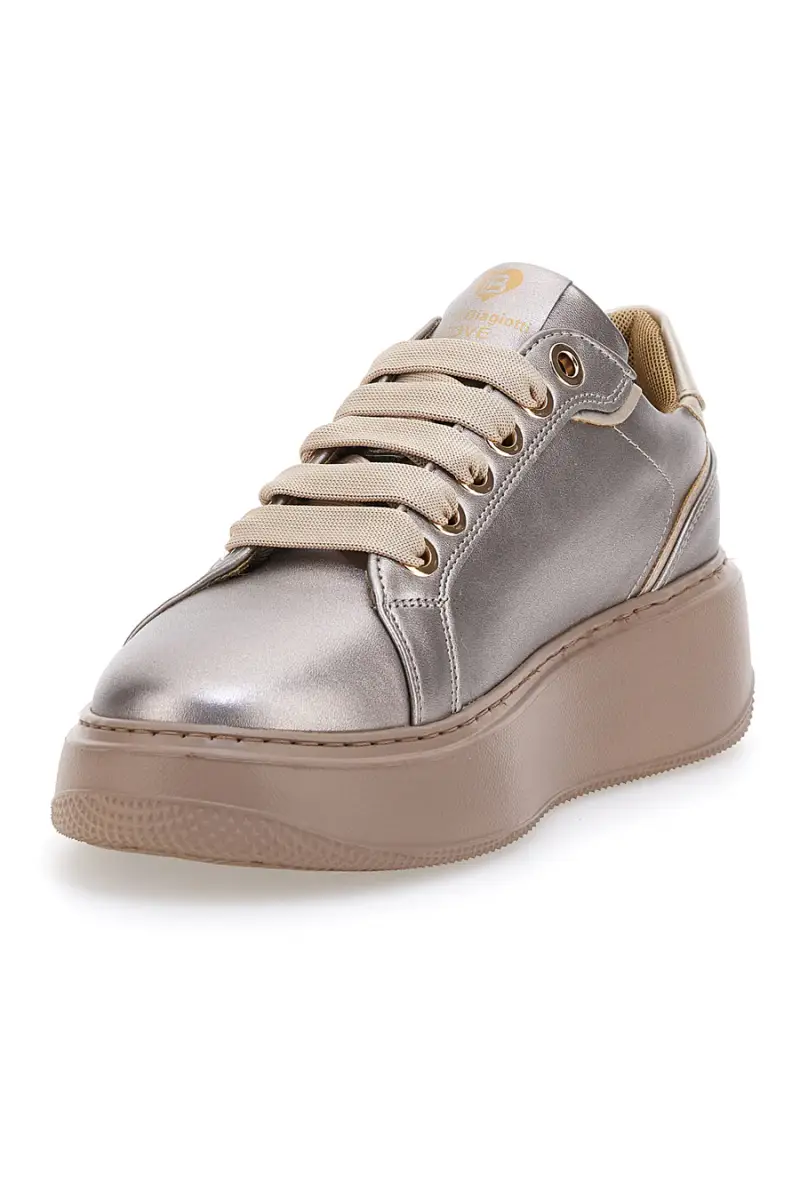Sneakers Tortora effetto metallizzato LAURA BIAGIOTTI 93939376 [TORTORA] miniatura 4