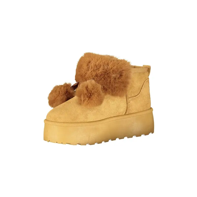 Stivaletti Donna Marroni con Pelo e Pom Pom Marrone miniatura 3