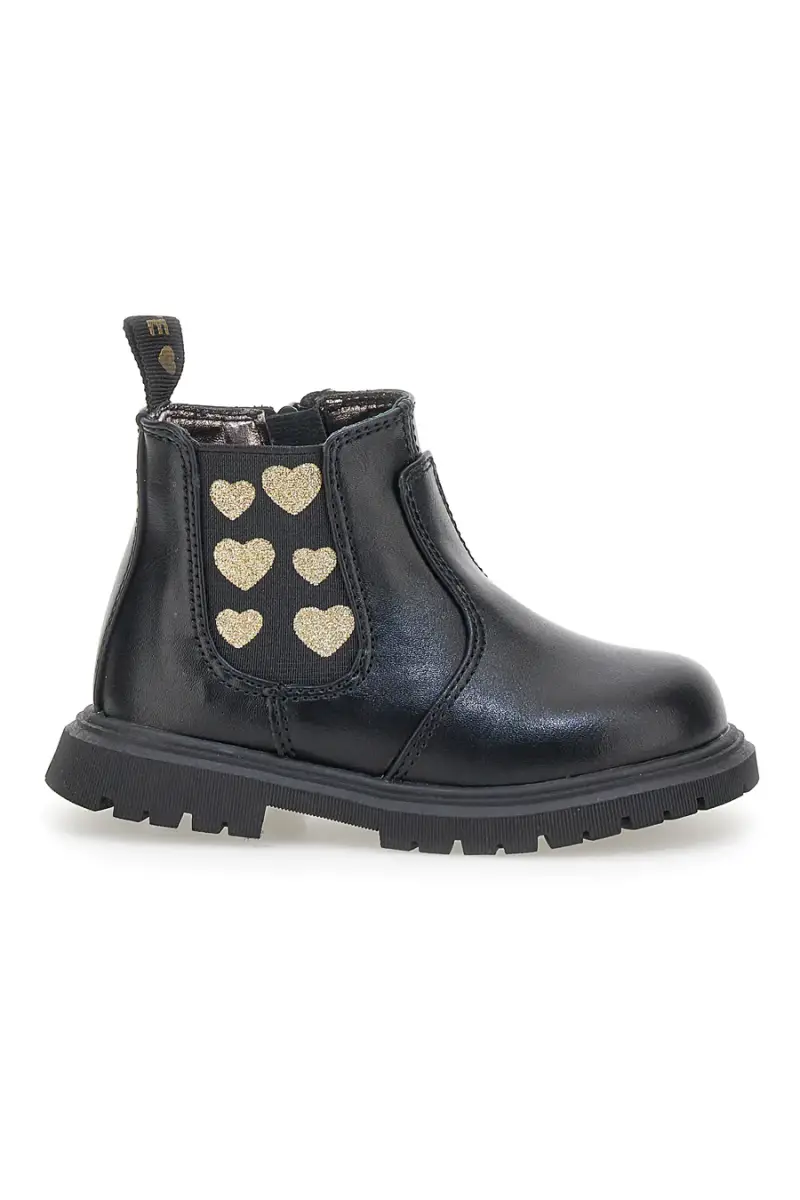 Stivaletti neri con cuori glitterati Laura Biagiotti AG1768216715 [NERO]