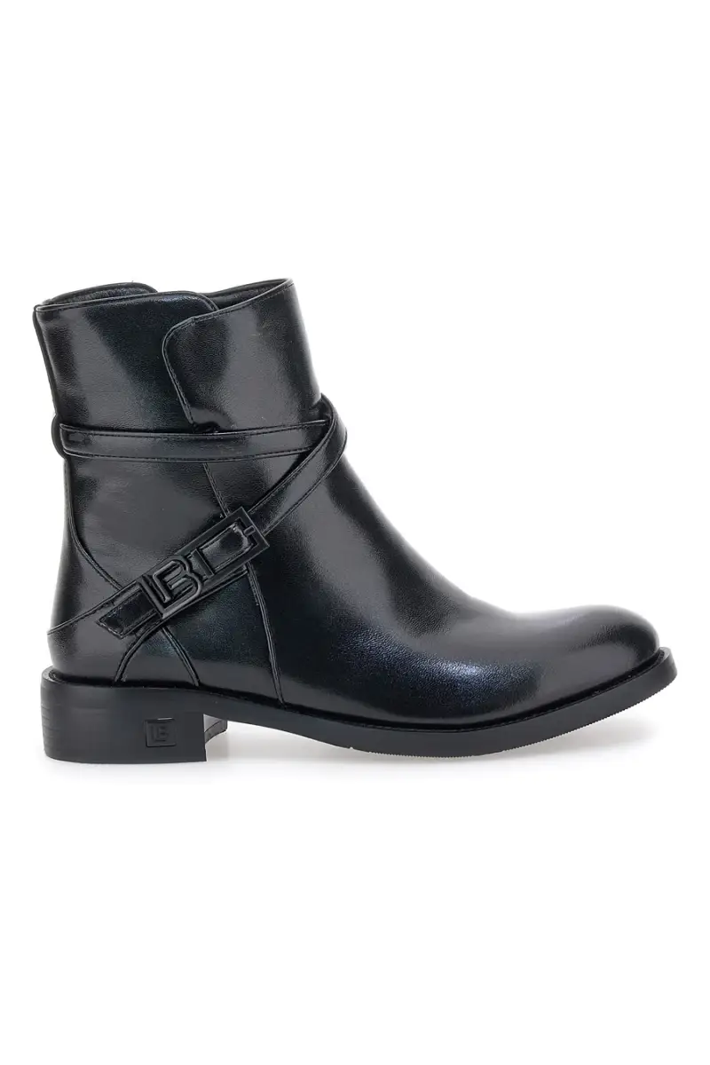 Stivaletti neri con fibbia laterale Laura Biagiotti 9285 [NERO]