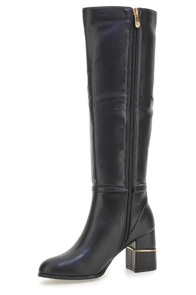 Stivali alti neri con dettagli dorati Laura Biagiotti 8366M [NERO] miniatura 4