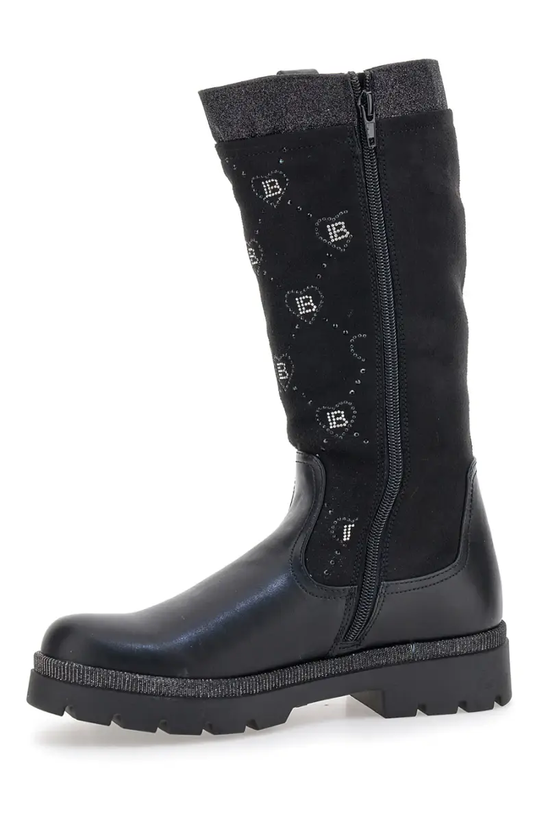 Stivali neri con dettagli cuori e logo Laura Biagiotti L97209506 [NERO] miniatura 4