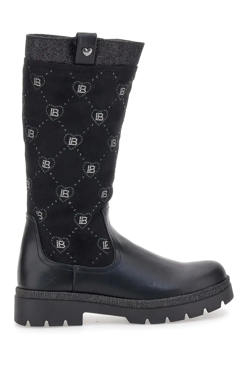 Stivali neri con dettagli cuori e logo Laura Biagiotti L97209506 [NERO]