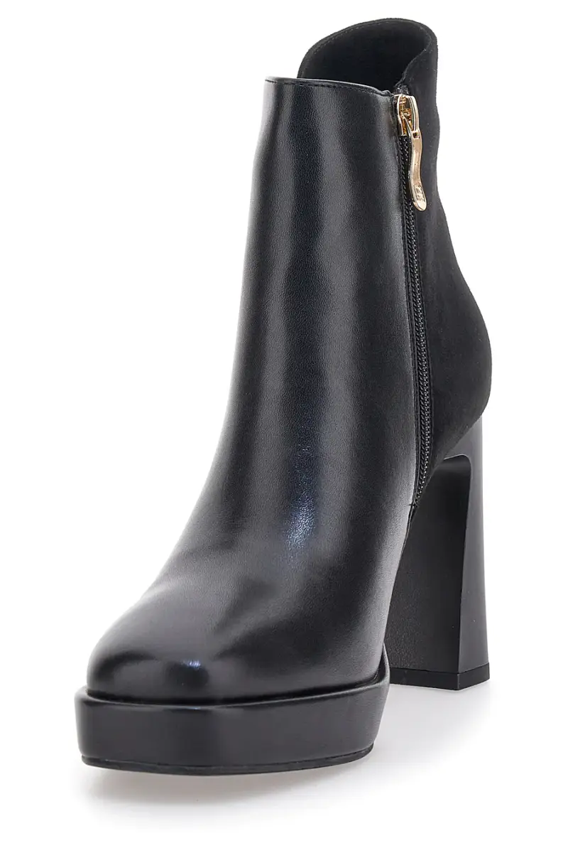 Tronchetti neri con tacco alto e dettaglio gold Laura Biagiotti 8341 [NERO] miniatura 3