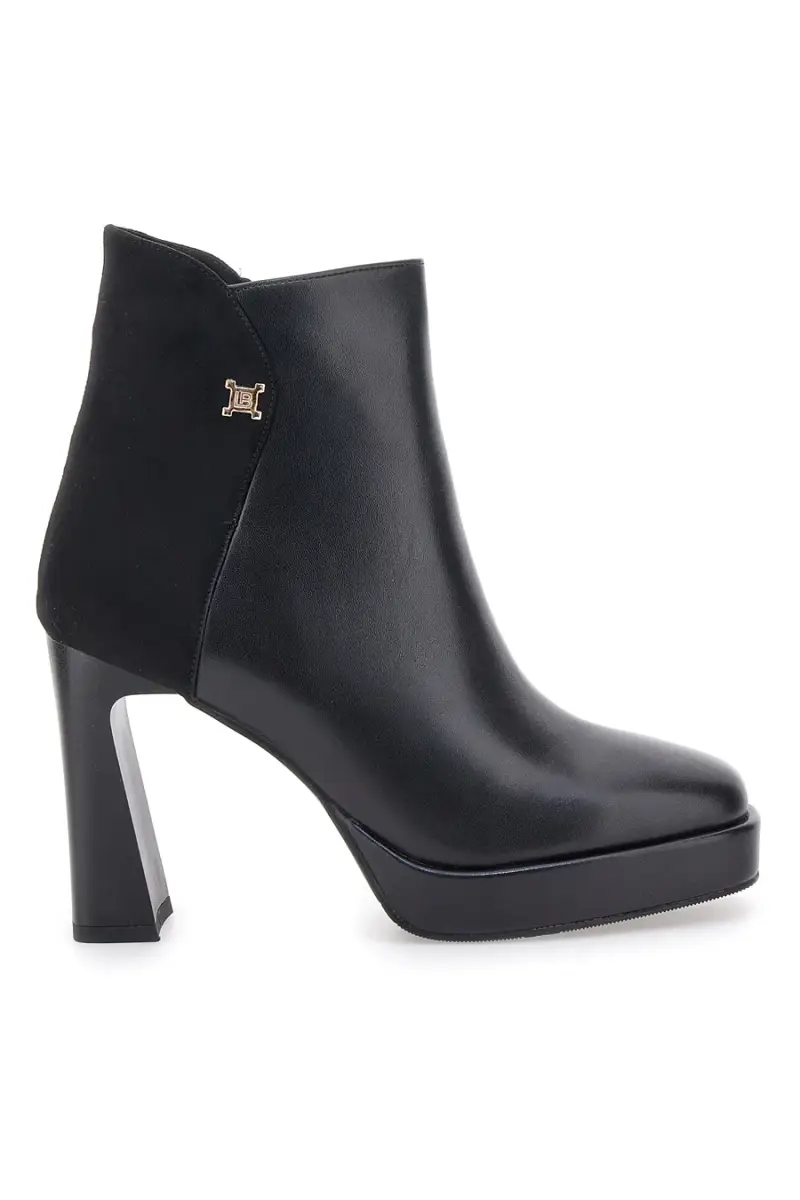 Tronchetti neri con tacco alto e dettaglio gold Laura Biagiotti 8341 [NERO]