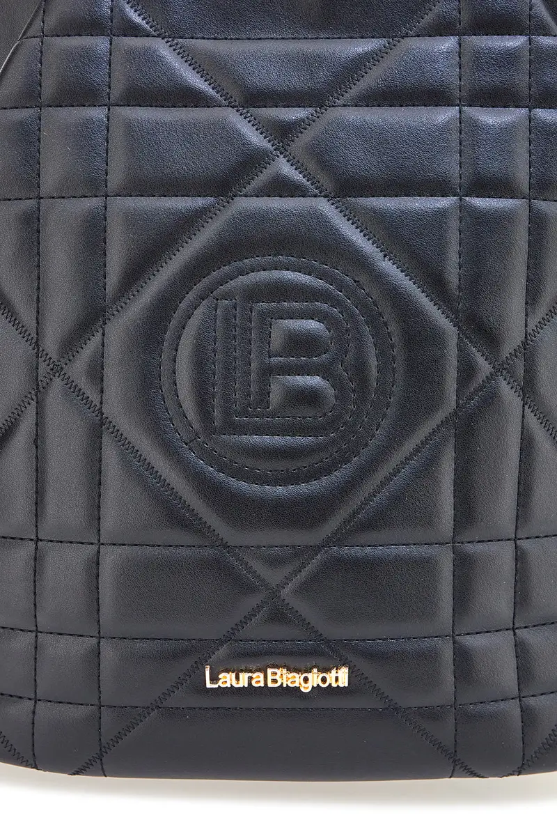 Zaino nero trapuntato con catena Laura Biagiotti LB25W-261-3 [NERO] miniatura 4