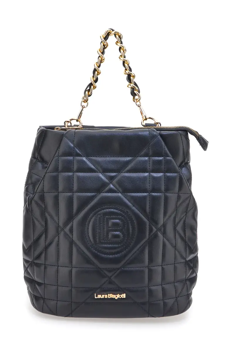 Zaino nero trapuntato con catena Laura Biagiotti LB25W-261-3 [NERO]