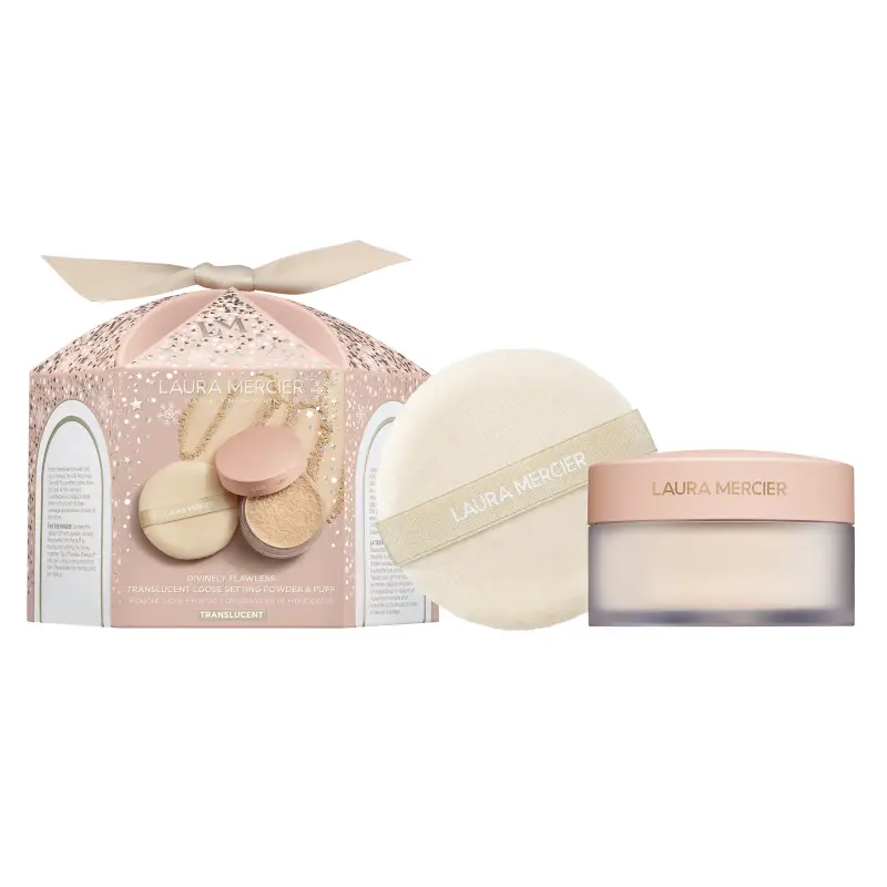 Setting Powders Divinely Flawless Translucent Loose Setting Powder & Puff- Translucent Translucent - Cipria,Cofanetti make up