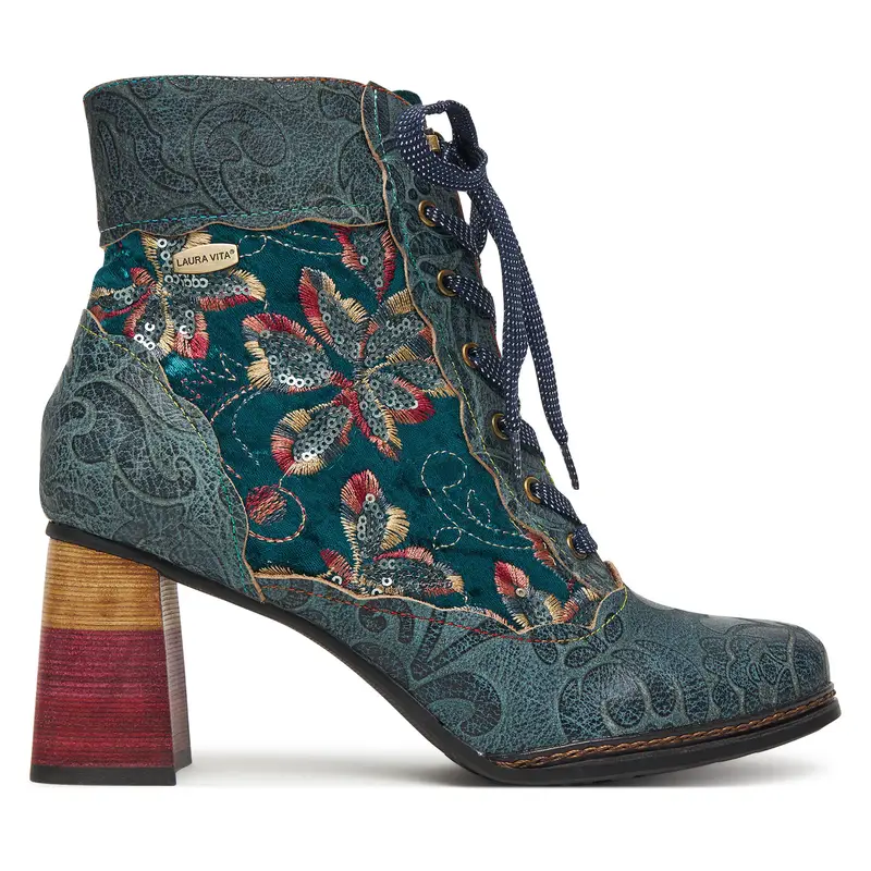 Laura Vita Polacchine Donna Turchese con Dettagli Colorati