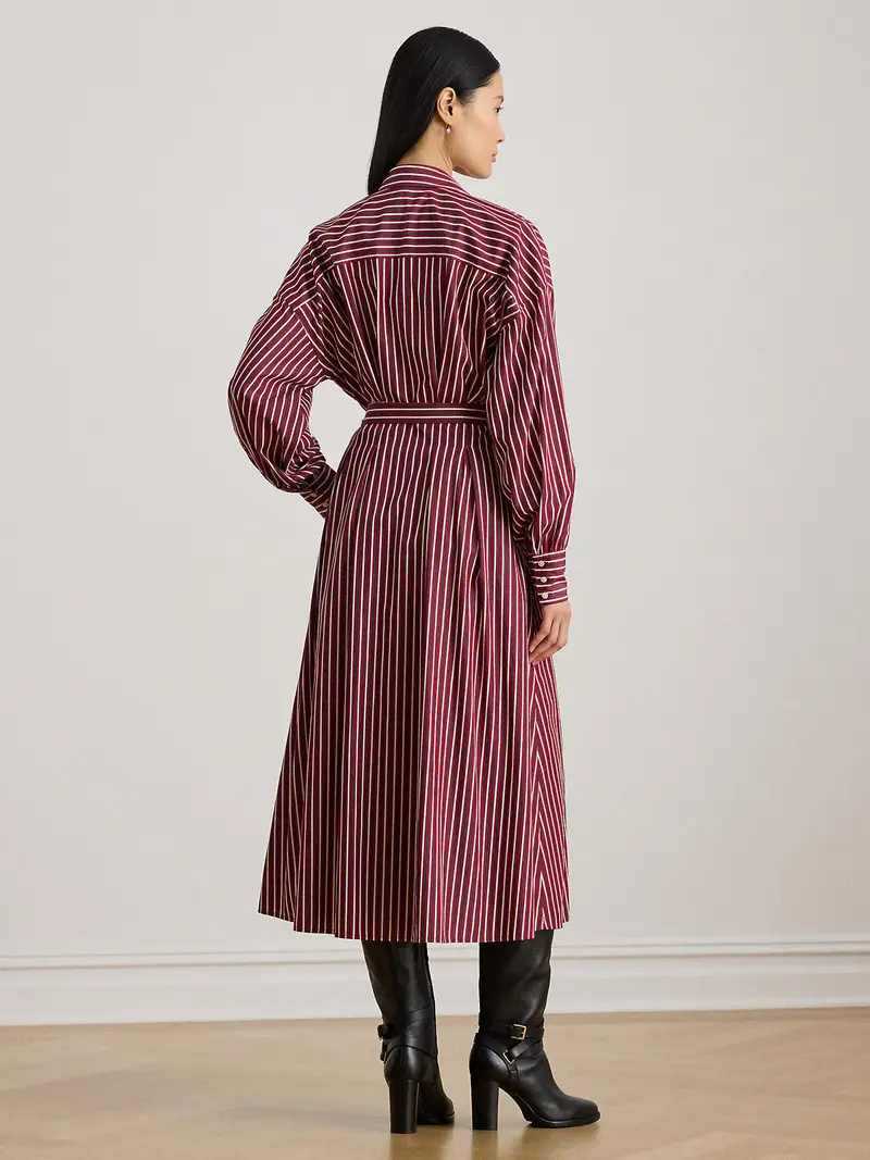 Abito camicia blu / borgogna / bianco miniatura 3