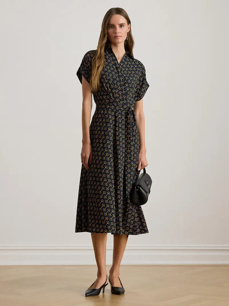 Abito camicia navy / zafferano miniatura 2