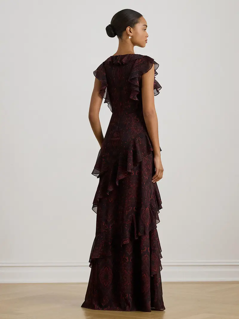 Abito da sera marino / marrone / rosso miniatura 3