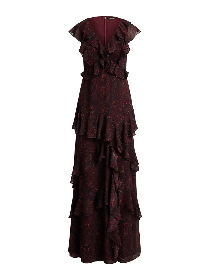 Abito da sera marino / marrone / rosso