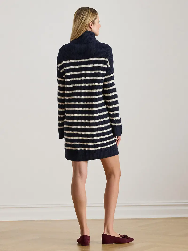 Abito in maglia navy / bianco miniatura 3