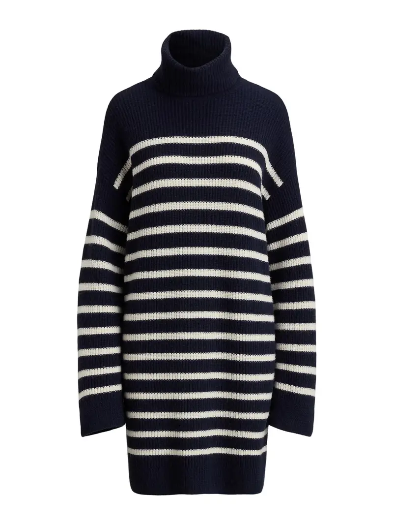 Abito in maglia navy / bianco