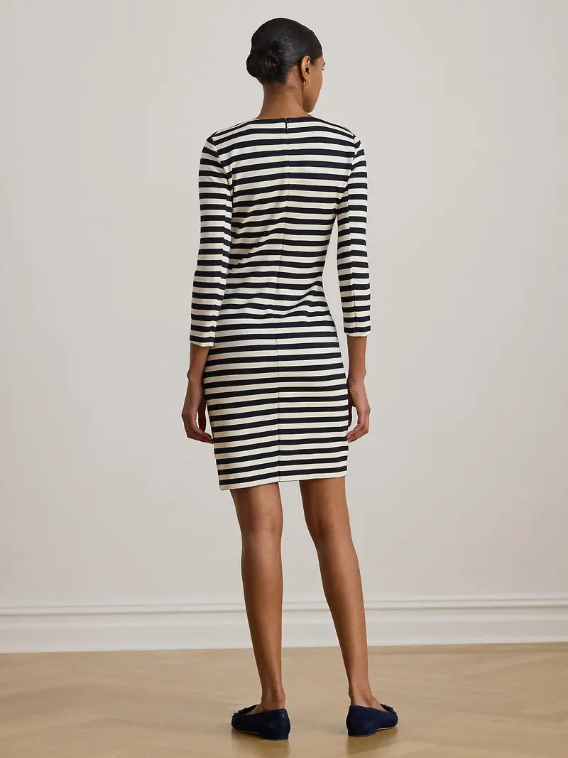 Abito in maglia nero / bianco miniatura 3