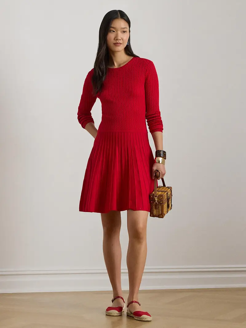 Abito in maglia rosso miniatura 2