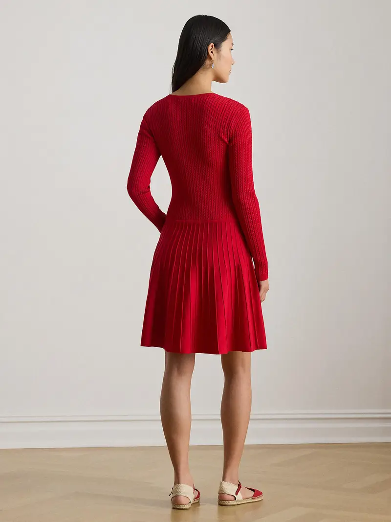 Abito in maglia rosso miniatura 3