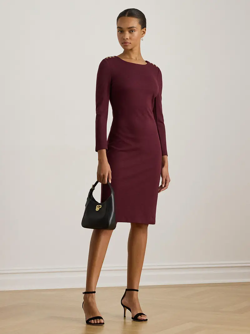 Abito in maglia rosso carminio miniatura 2