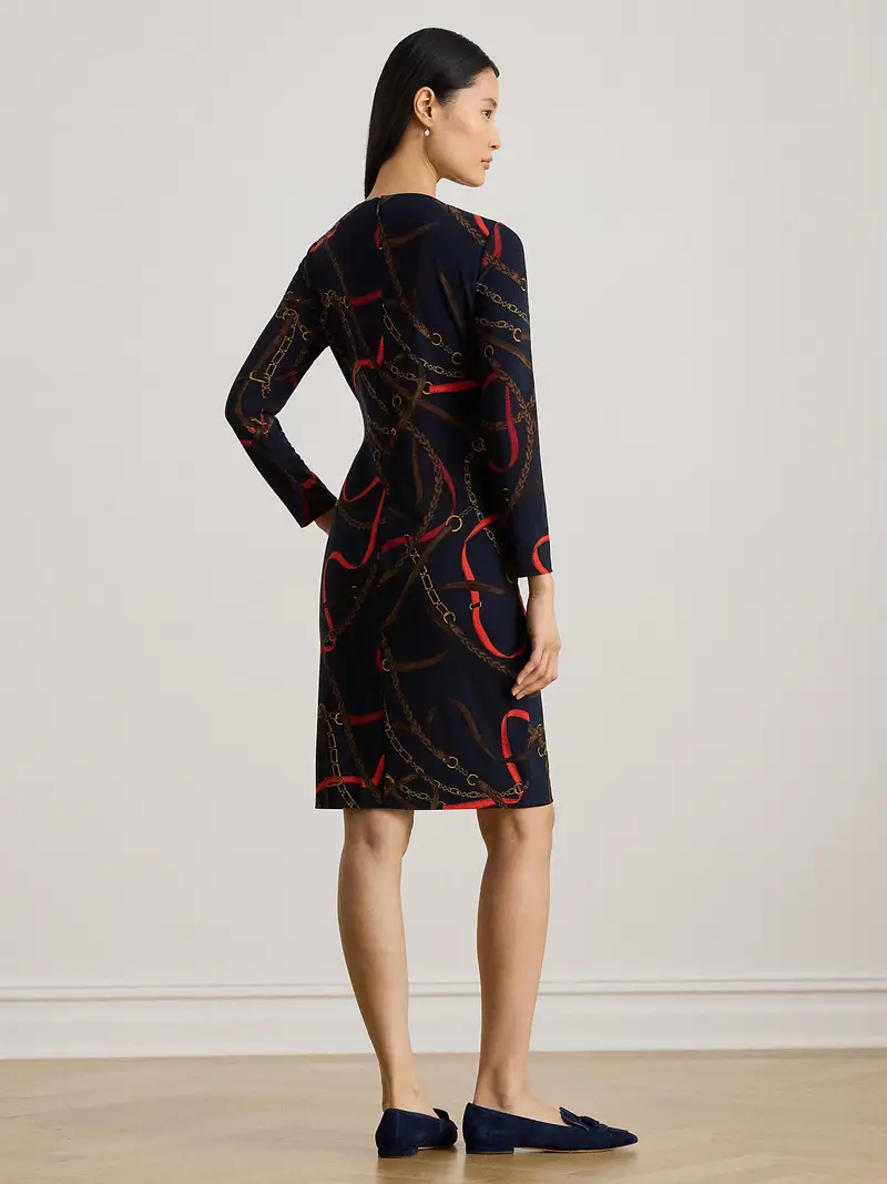 Abito marino / marrone / giallo / rosso miniatura 3