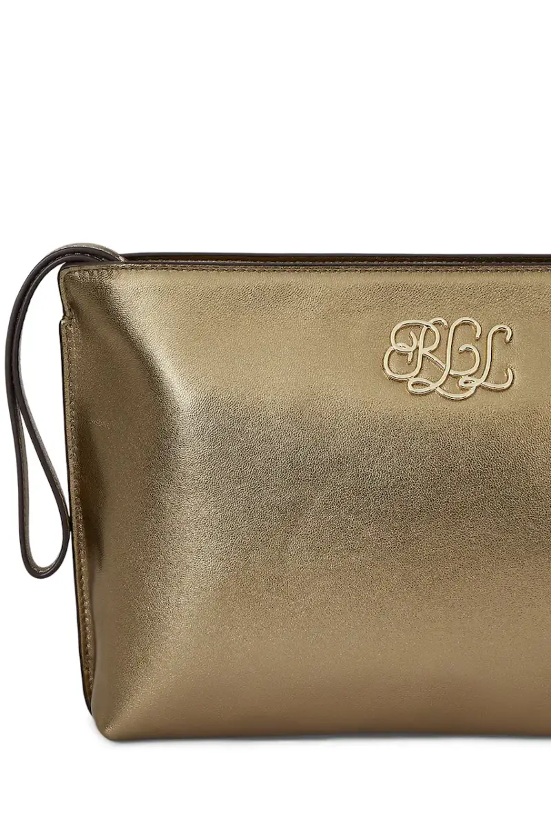 astuccio per trucchi in pelle colore oro 432981192 miniatura 3