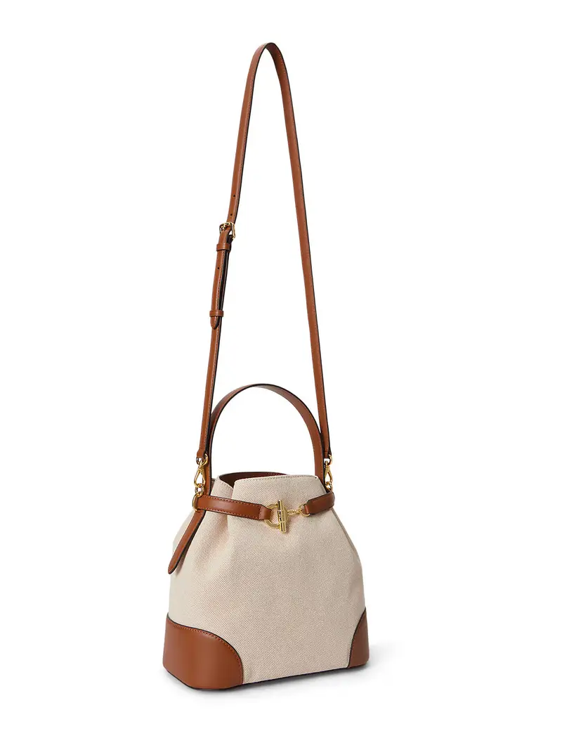 Borsa a sacco beige / cognac miniatura 2