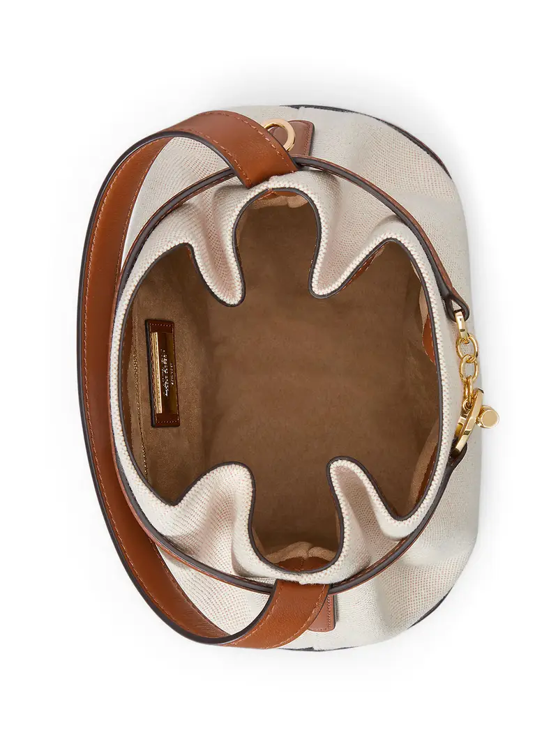 Borsa a sacco beige / cognac miniatura 3
