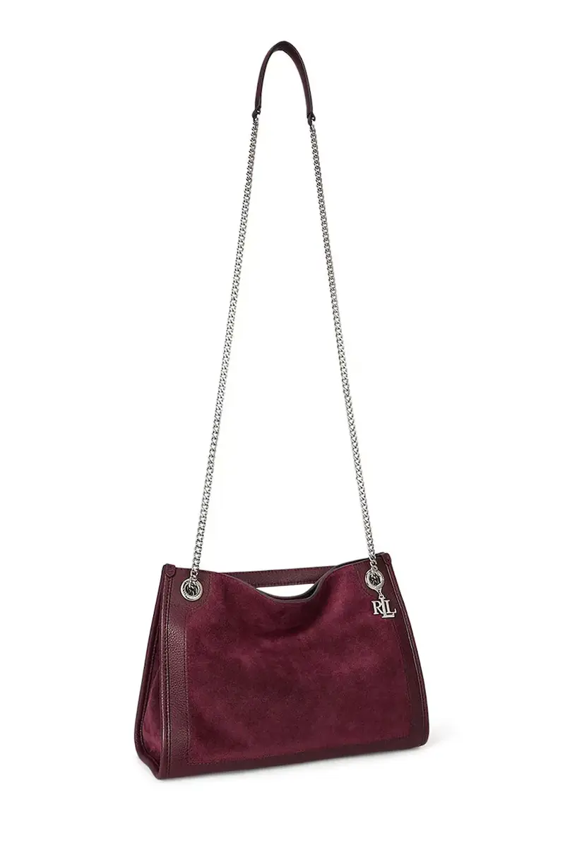 borsa in pelle scamosciata colore granata 431980175 miniatura 2