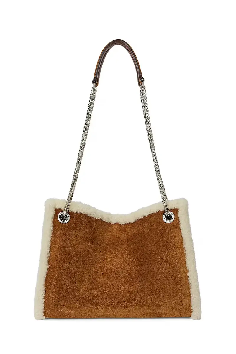 borsa in pelle scamosciata colore marrone 431980182 miniatura 3