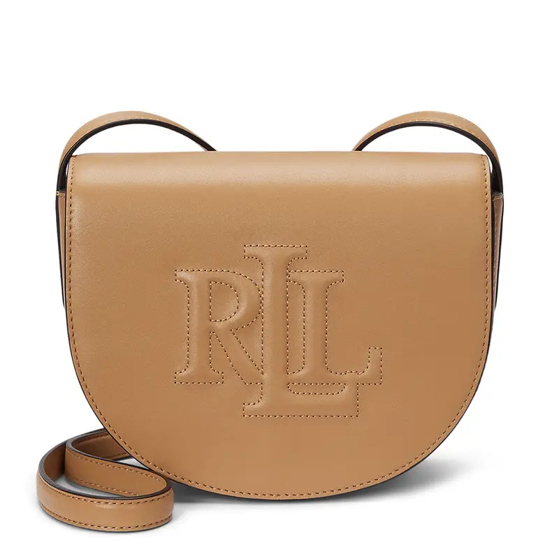 Borsetta LAUREN RALPH LAUREN Witley Leather Medium Embossed Logo Crossbody Bag 431950130008 Marrone