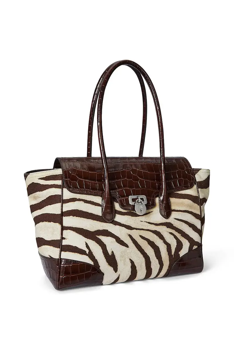 Lauren Ralph Lauren Borsa marrone e zebra miniatura 2