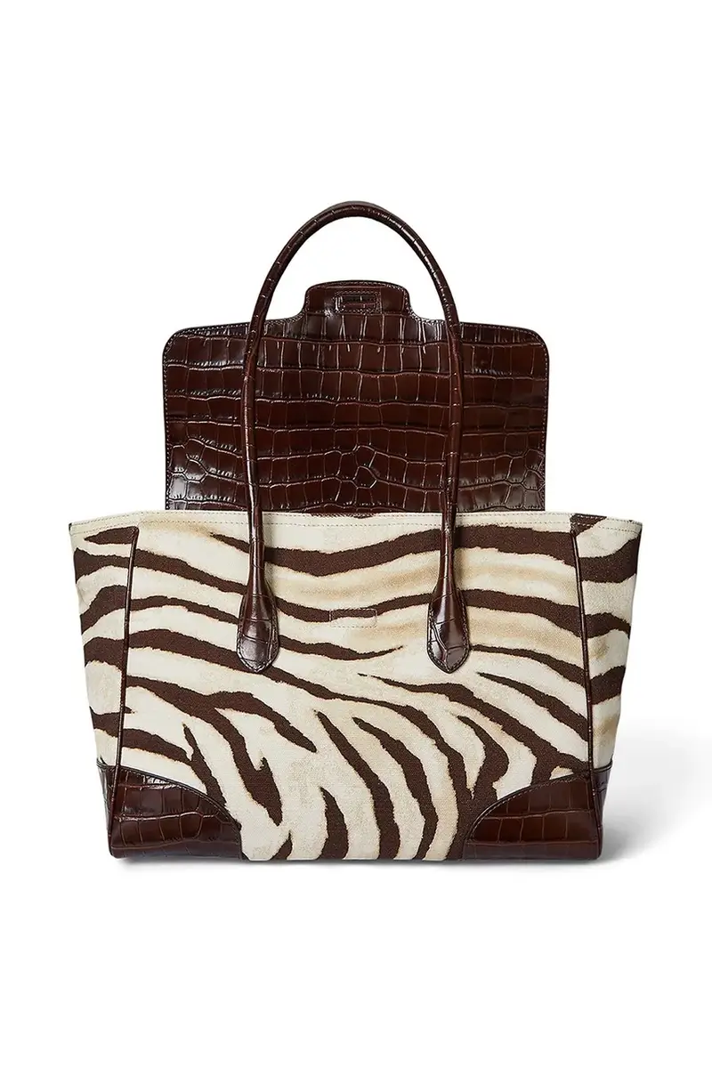 Lauren Ralph Lauren Borsa marrone e zebra miniatura 4