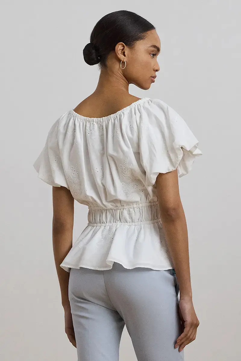 camicetta in cotone colore bianco 200966197 miniatura 2