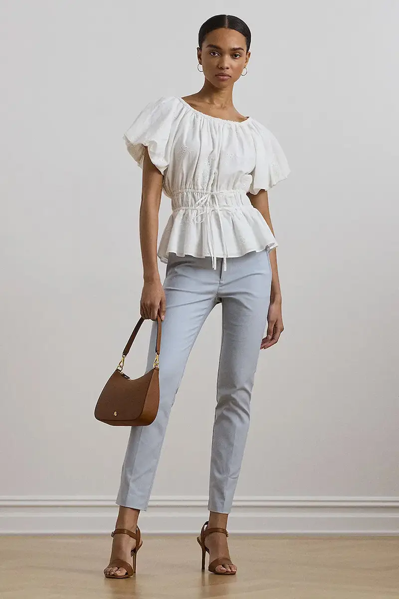 camicetta in cotone colore bianco 200966197 miniatura 3