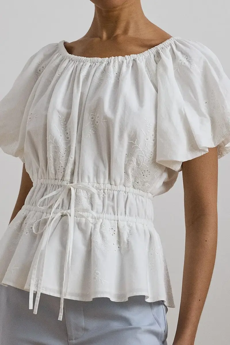 camicetta in cotone colore bianco 200966197 miniatura 4