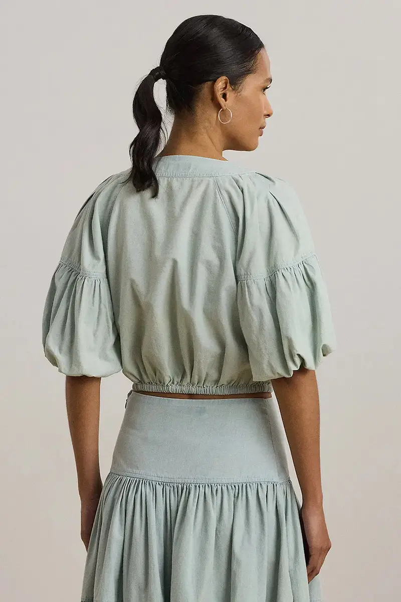 camicetta in cotone donna colore blu 200971260 miniatura 2