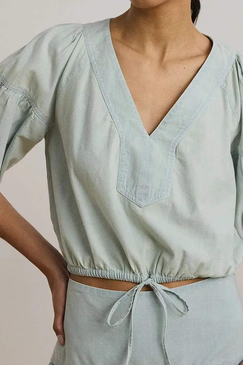 camicetta in cotone donna colore blu 200971260 miniatura 4