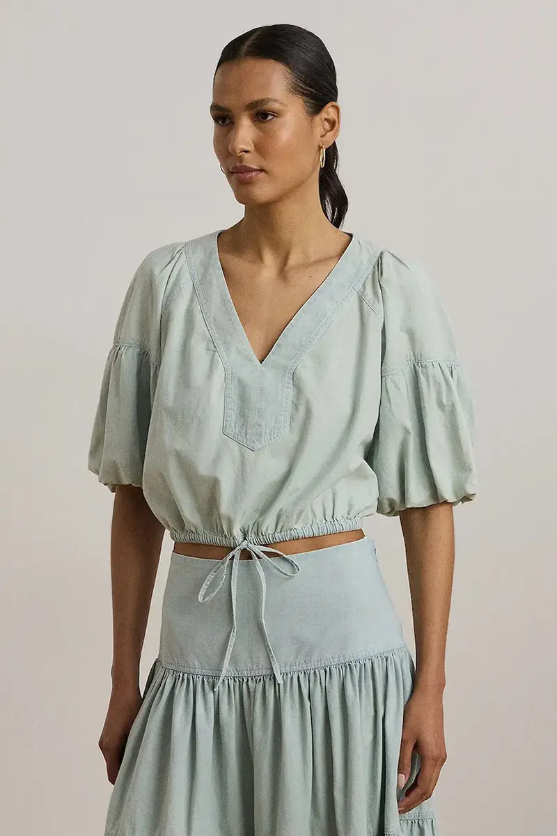 camicetta in cotone donna colore blu 200971260