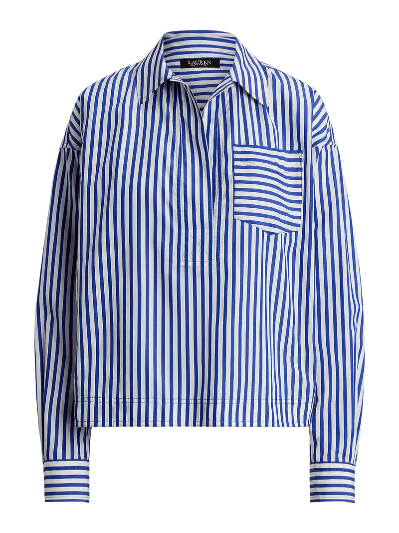 Camicia da donna blu / bianco