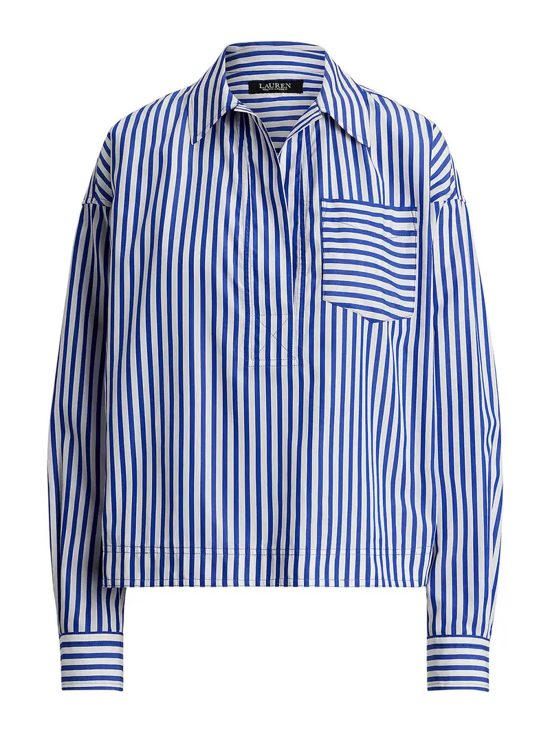 Camicia da donna blu / bianco