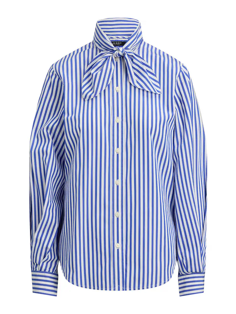 Camicia da donna blu reale / bianco