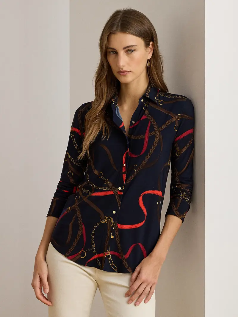 Camicia da donna CLASSIC blu / navy / marrone / rosso chiaro miniatura 2