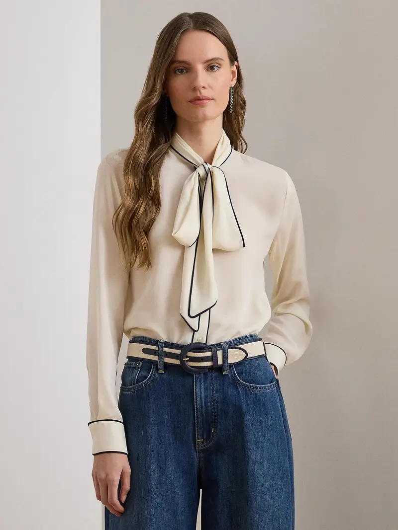 Camicia da donna FREDELLA avorio / navy miniatura 2